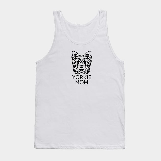 Yorkie Mom Line Art Tank Top by y2klementine